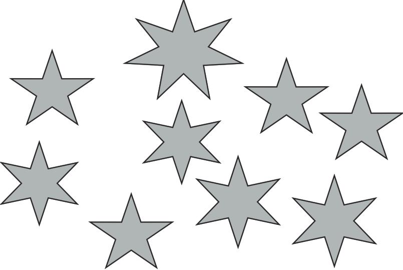 2 Nella figura alcune stelle sono a cinque punte, altre a sei punte e altre