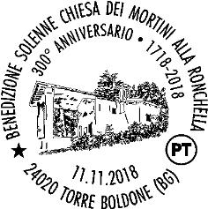 995 RICHIEDENTE: Parrocchia San Martino Vescovo SEDE DEL SERVIZIO: c/o la Chiesa san Martino Piazza della Chiesa 24020 Torre Boldone (BG) DATA: 11/11/2018 ORARIO: