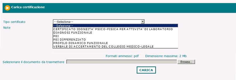 certificato - ricerca e selezione del