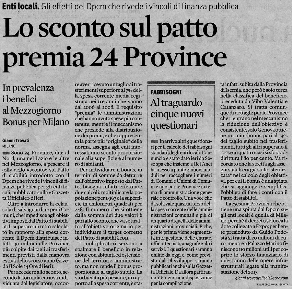 Rassegna Stampa del 26 maggio 2011 Da