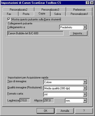 Scheda impostazioni Copia Copie multiple Mettere un segno di spunta in questa casella per specificare il numero di copie da effettuare.