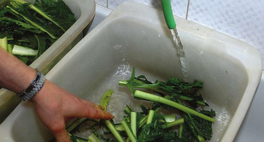 un lava verdura o dei lavelli a doppia vasca per consentire le