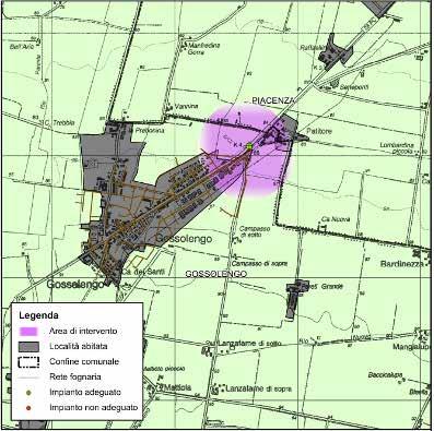 INTERVENTO 11 AMPLIAMENTO IMPIANTO DI DEPURAZIONE DI GOSSOLENGO Descrizione Inquadramento Comuni interessati Criticità individuate Stato del progetto Intervento proposto Stima economica