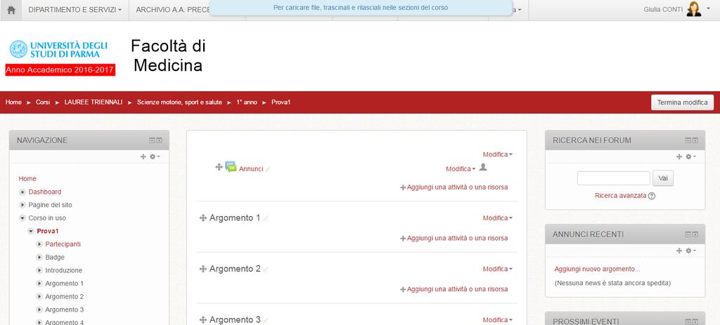 4. Caricamento materiali METODO 1 Trascinamento file Questo metodo permette di caricare anche molti materiali insieme, contemporaneamente.