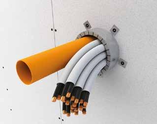 Sistema progettato per sigillare permanentemente attraversamenti di cavi elettrici inseriti in tubi combustibili passanti in pareti flessibili anche raccolti in fasci.