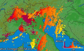 Allegato A al Dpgr n. 7 del 22 gennaio 2 pag. 29 Mappa delle fulminazioni registrate La carta riporta i fulmini registrati nel corso della giornata di martedì 9 sull Europa Occidentale.