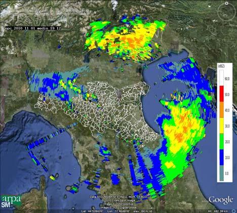 La parte occlusa sistema frontale interessa le regioni settentrionali italiane, mentre il