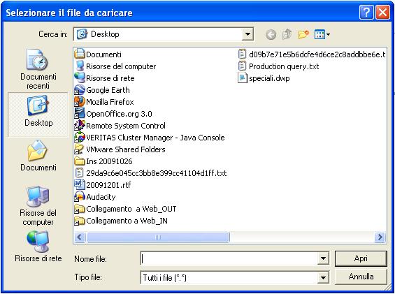 Collaboratori 2009 5 Su Windows XP: Su MacOs X: Note importanti: il software di upload