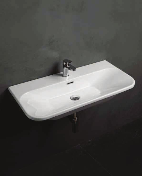 85x42 wall hung or installation on furniture washbasin, LINEA taps 01.