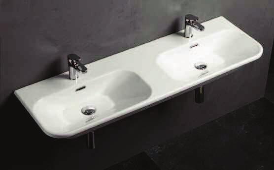 90x42 wall hung or installation on furniture washbasin, LINEA taps 02.