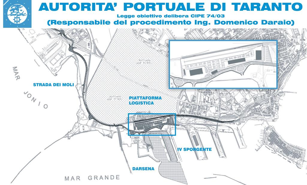 Autorità Portuale di Taranto : Piastra Portuale di Taranto Legge obiettivo delibera CIPE 74/03