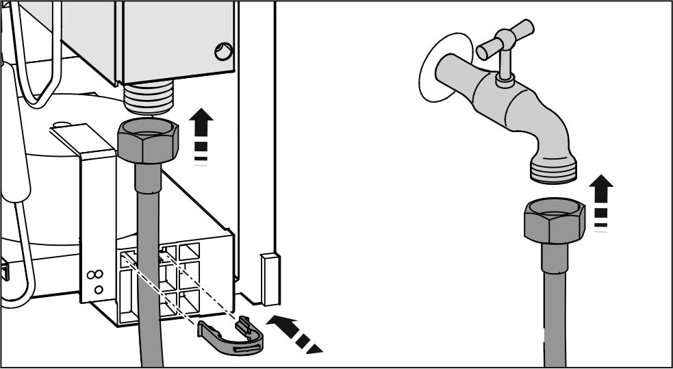 Per gli apparecchi nella versione 001 non cambiare la battuta della porta, per evitare la formazione di acqua di condensa fra gli apparecchi.