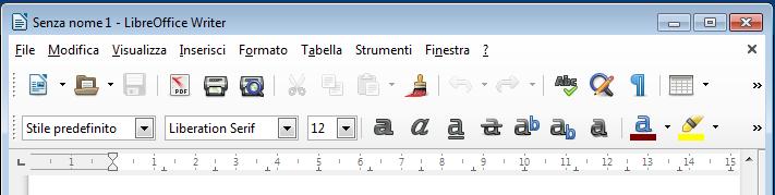 Barra del Titolo LibreOffice Writer Barra dei
