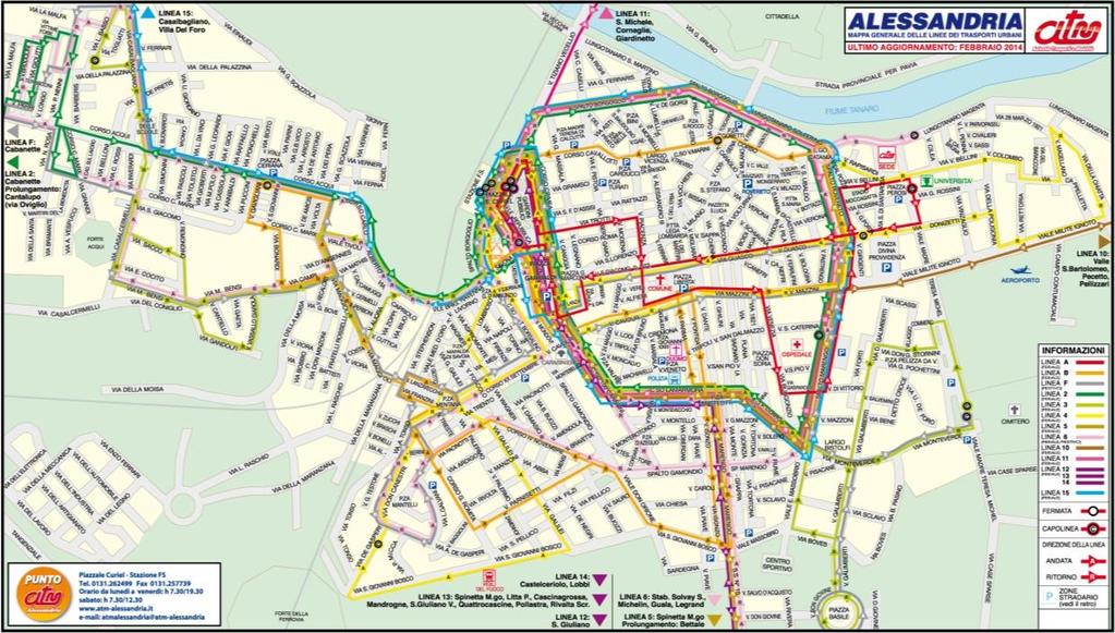 Figura 3-4: Mappa delle linee del TPL urbano