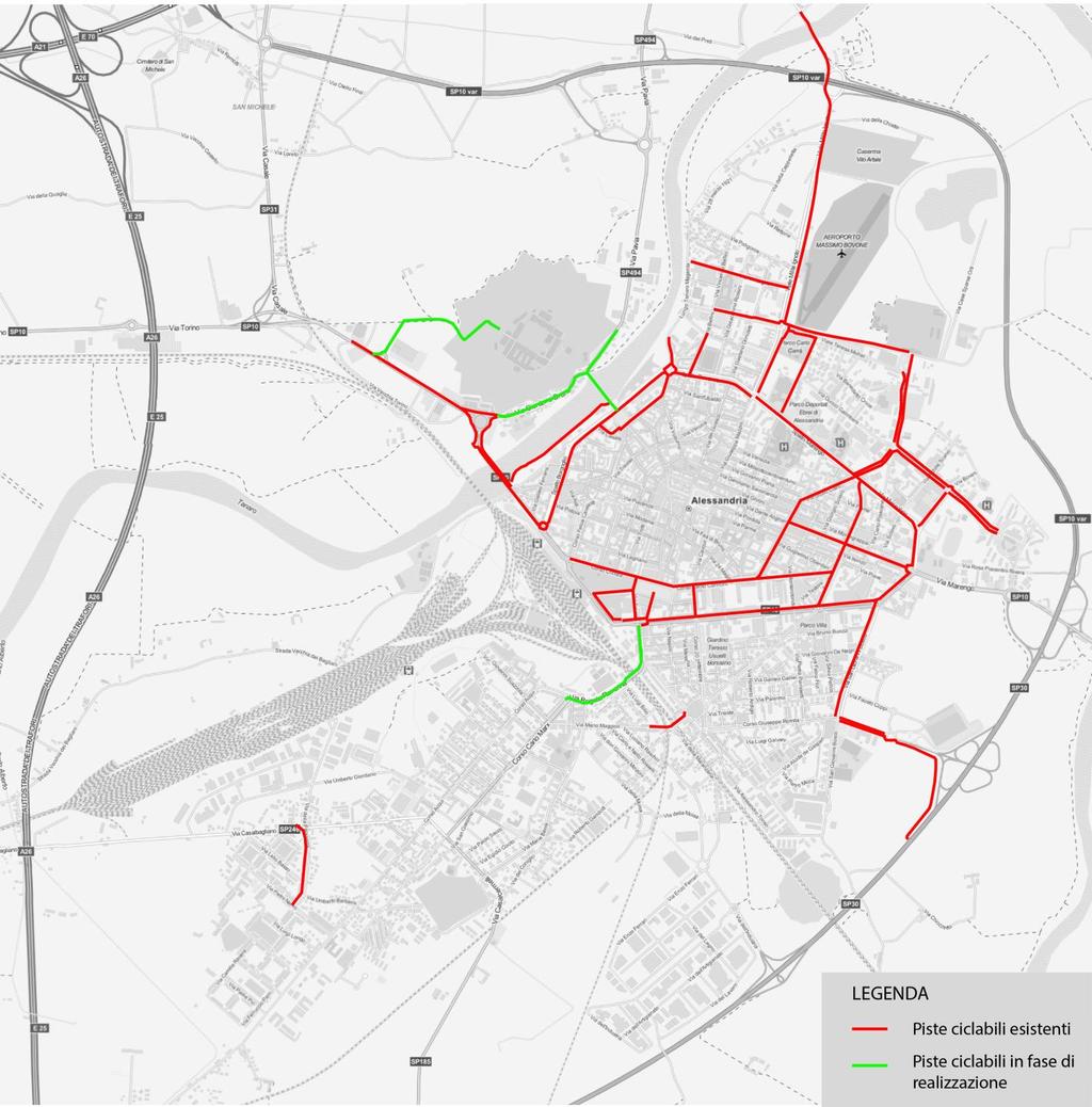 3.3 Ciclabilità Figura 3-12: Rete piste ciclabili esistenti ed in corso di