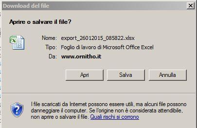Visualizzare e scaricare i propri dati Aspettate che compaia la finestra sottoriportata e salvare il file dove si