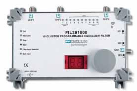 Catalogo SMATV Amplificatori multibanda e filtri equalizzatori Filtri equalizzatori programmabili Serie FIL.. FIL391000 FIL261000 FIL262000 FIL261000 Filtro equalizzatore con 6 cluster in UHF.