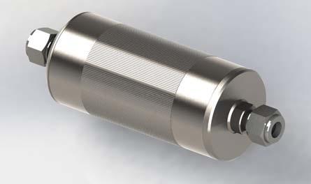 47 mm Realizzato in Titanio gr.2. Le connessioni sono realizzate con raccordi dotati di ogiva (diam. 8mm) in PTFE.