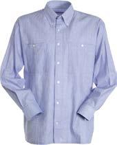 Camicia manica lunga, colletto con button down e due tasche al petto con bottone.