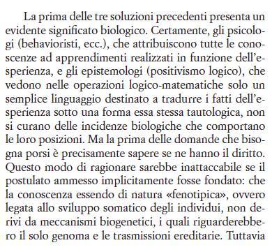 (apriorismo-genetica biologica); 3.