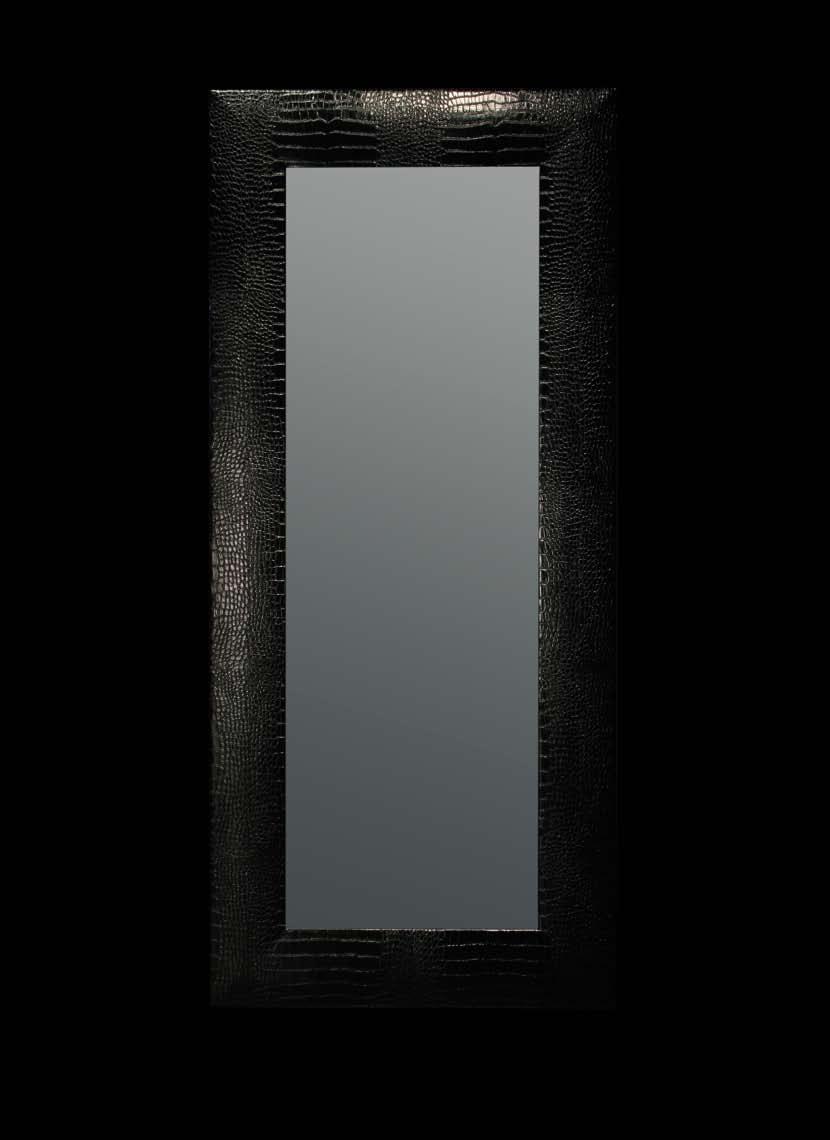 2202/5FC Nero 28 Specchio con cornice in legno rivestita in similpelle Cocco Mirror with frame in wood with imitation Croco leather