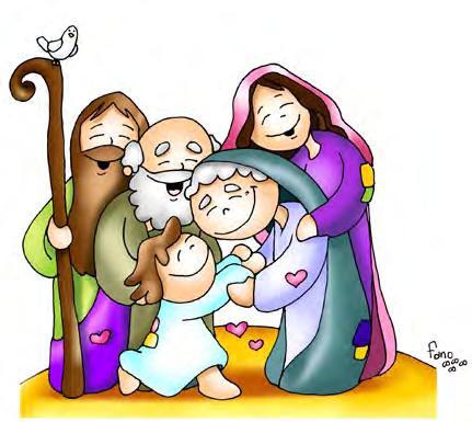 L abbraccio in famiglia (Sacra Famiglia) Dio ha voluto nascere e crescere in una famiglia umana: l amore di Maria e Giuseppe gli ha fatto sentire la tenerezza e la bellezza di essere amato in un