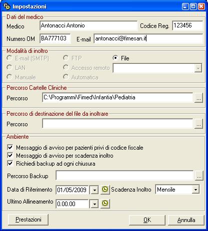 : cdice reginale del cnvenzinament Numer OM: Numer di iscrizine all rdine dei medici cmpst da sigla prvincia (2 caratteri) e numer di iscrizine (6 caratteri) Mdalità di inltr E-mail: indirizz di psta