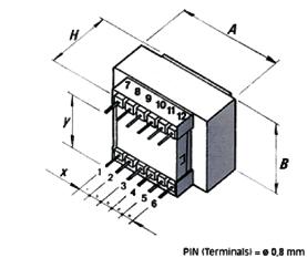 STAMPATO CONFORMI NORME CEI EN 61558 96.7 96.8 - Trasformatori standard per circuito stampato conformi alle norme CEI 96.