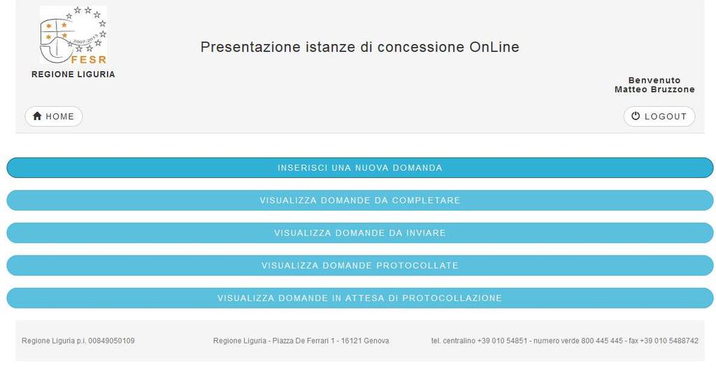 Pag.6/16 3 INSERISCI UNA NUOVA DOMANDA Una volta inserite le