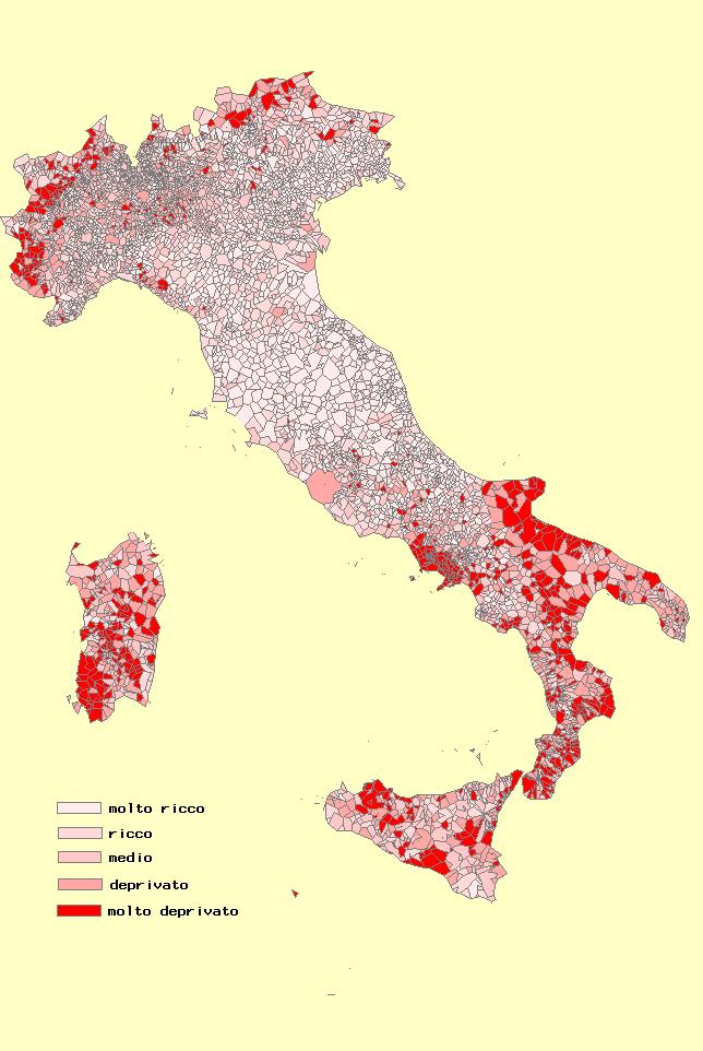 Indice italiano Cadum E., 1999 1991 indice nazionale, aggiornato considerando un dettaglio territoriale più fine: dai dati comunali 1991 a quelli per Sezione di censimento 2001 7.