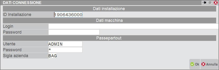 Mexal ma anche una sigla diversa). Premendo invio, la procedura apre la seguente maschera: Scegliere l opzione E e premere [Invio]Ok.