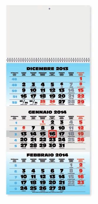 Speciale Agende & Calendari 2014 17 Trittico Calendario da parete trimestrale con 1 spirale cursore incluso 12 fogli in carta naturale notizie utili