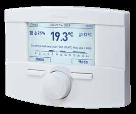 Display a matrice di punti ad alta risoluzione Programmazione settimanale riscaldamento Regolazione climatica su sonda esterna e interna Gestione dei parametri caldaia dal comando remoto