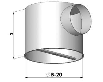 Diffusori PS5C-PSI5C plenum PS5C-Plenum standard realizzato in acciaio zincato sendzimir con attacco laterale, per canalizzazione flessibile.