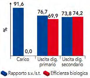 dai due digestori Efficienza di degradaz.