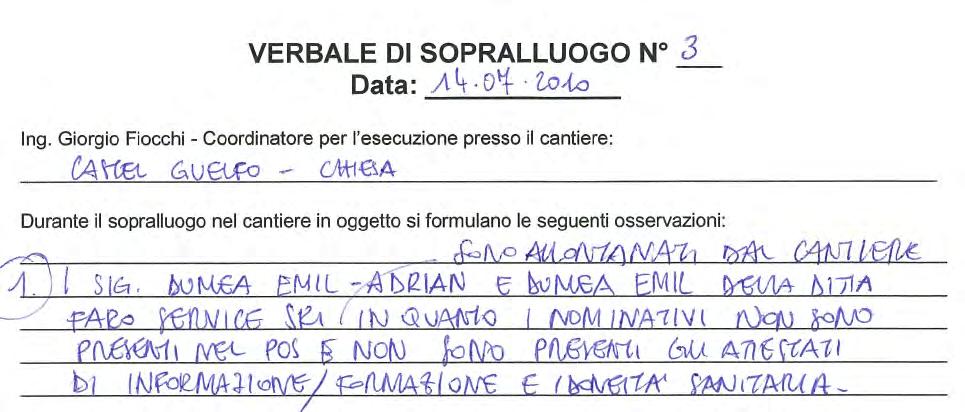 DOCUMENTI RICHIESTI ALLE IMPRESE ESECUTRICI IL CSE SEGNALA ALL IMPRESA AFFIDATARIA ED ALL IMPRESA ESECUTRICE INTERESSATA L ALLONTANAMENTO DEI LAVORATORI PER I QUALI NON SONO