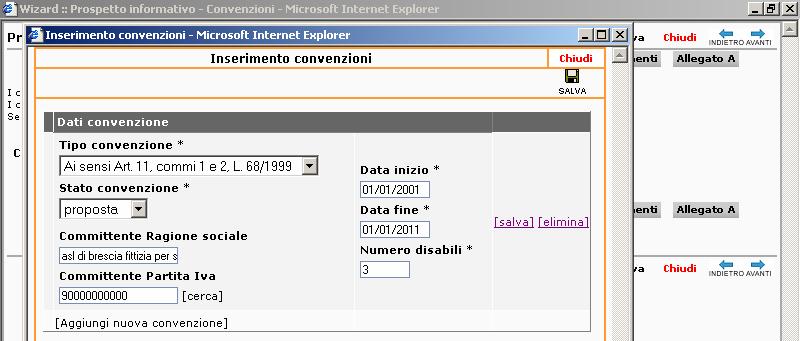 32). 3) Cliccare la voce [salva] (fig.32) per validare il data entry. Per confermare le scelte definitivamente cliccare sull icona (fig.32). (fig.31) (fig.