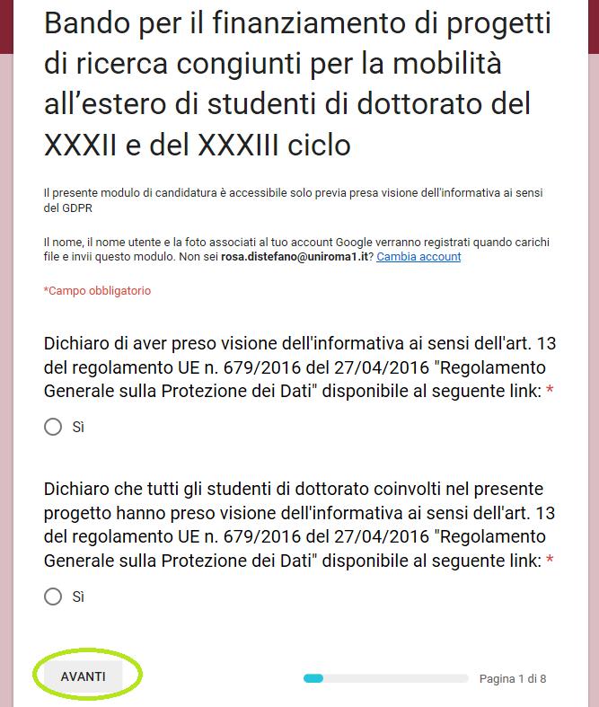 Pag 3 ISTRUZIONI: Per accedere al form online, fare click o copiare nella barra degli indirizzi il seguente URL: https://goo.