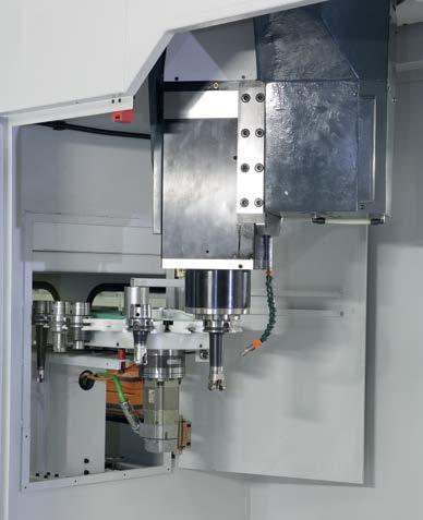 Impianto automatico di lubrificazione differenziato per ogni singolo asse e con attivazione a metri percorsi. Centralina automatica di lubrificazione minimale dei cuscinetti elettromandrino.