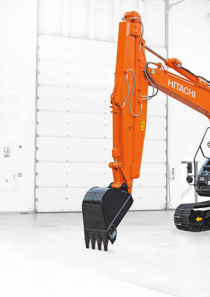 LA PERFEZIONE Hitachi ha sviluppato lo ZX135US-6 con il meccanismo del braccio estensibile, specificatamente per le operazioni di scavo profondo in spazi ristretti.