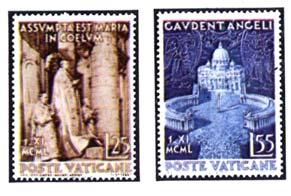 nel 1949, in un valore della serie per l'anno Santo: Pio XII apre la Porta Santa.