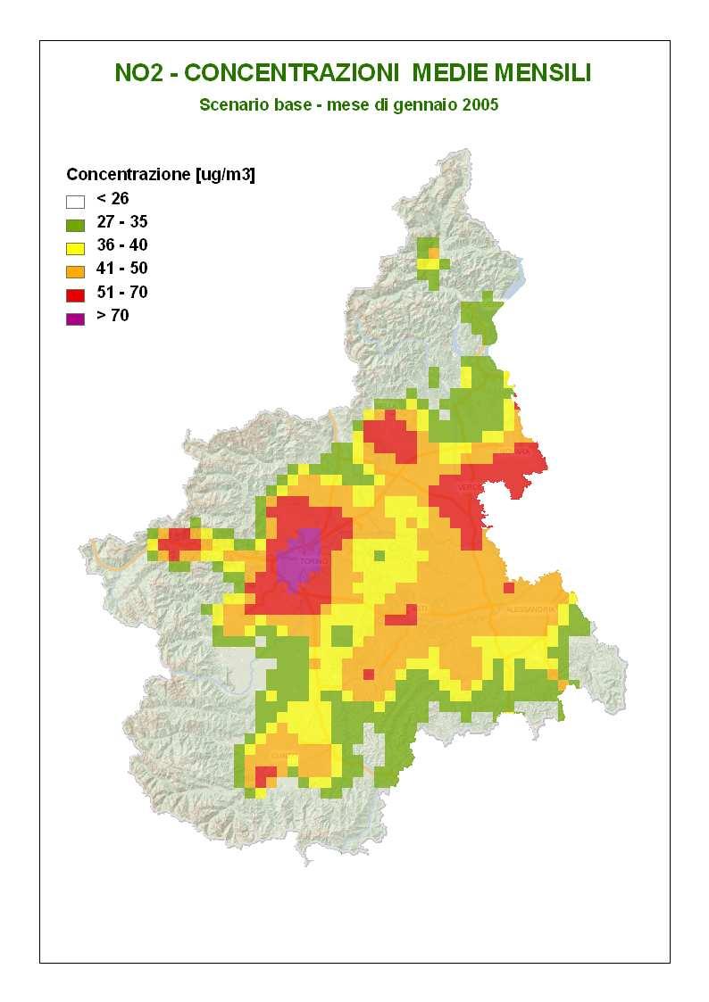 Figura 7. CONCENTRAZIONI MEDIE MENSILI 2 base.