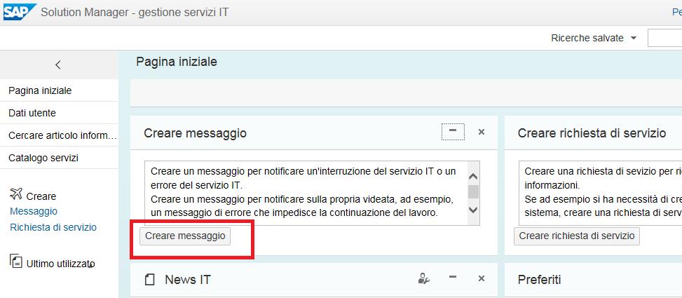 Selezionando l opzione "Creare Messaggio" è possibile creare un nuovo messaggio.