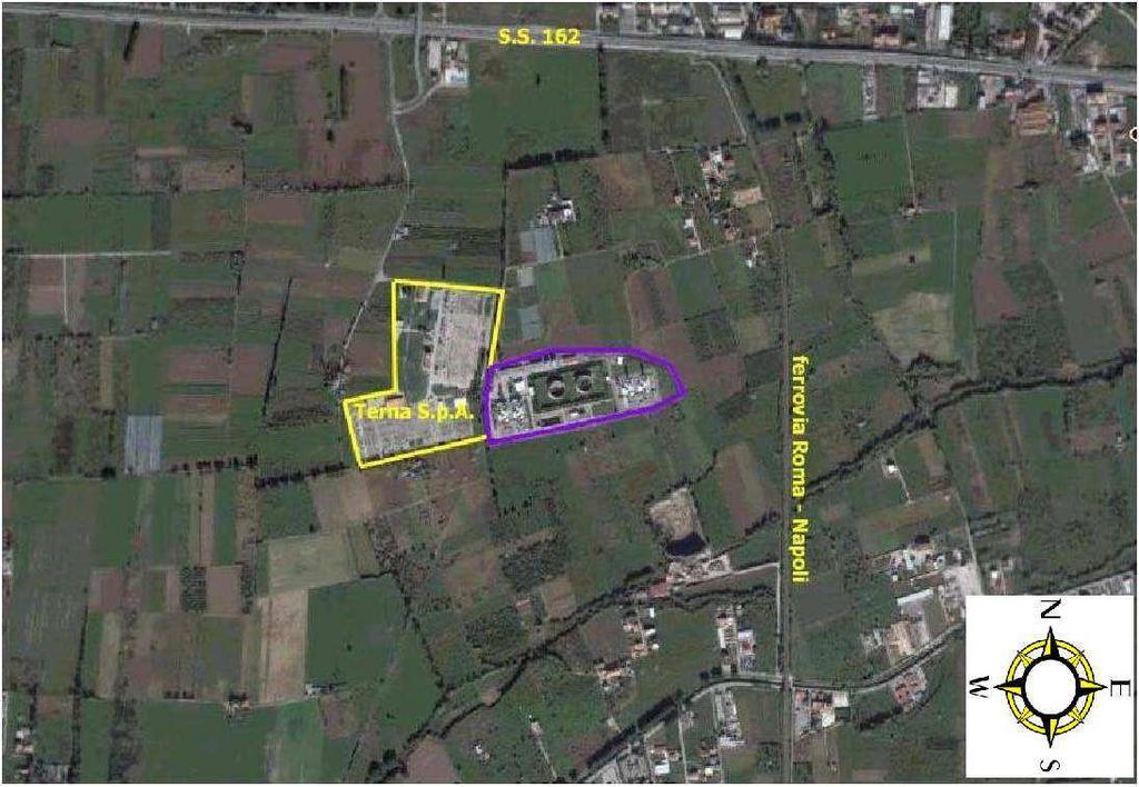 Figura 3. Perimetrazione della proprietà Enel e disposizione delle aree adiacenti L estensione dell area di proprietà di Enel S.p.A., pari a 82.