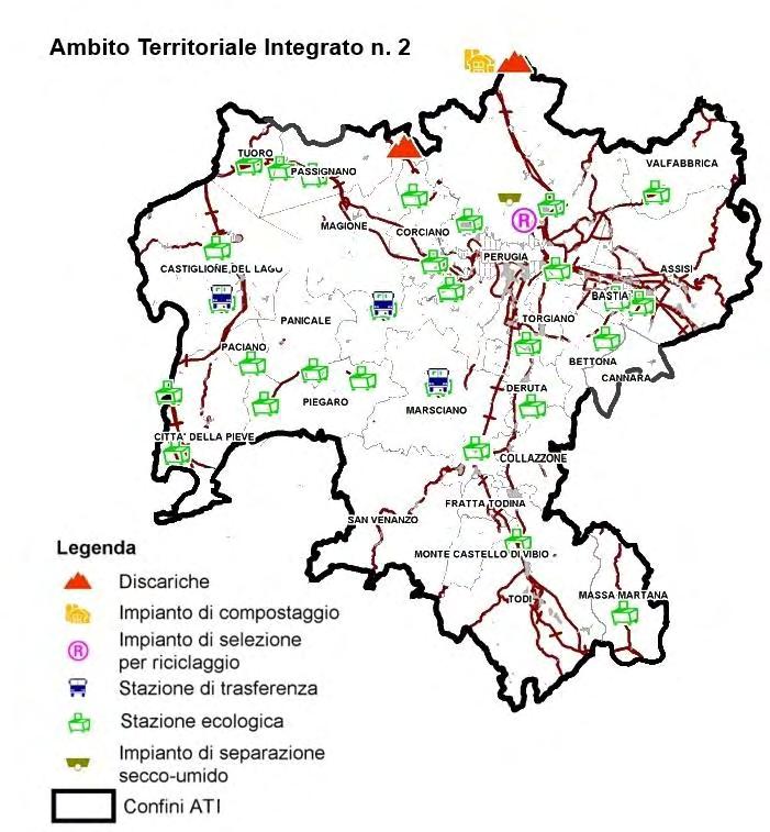 41 Figura 16) - Distribuzione territoriale degli impianti I rifiuti prodotti all interno dell ATI n.