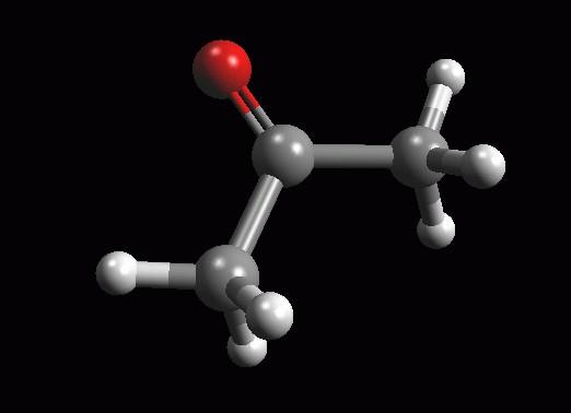 L'acetone è una molecola polare e presenta un doppio legame