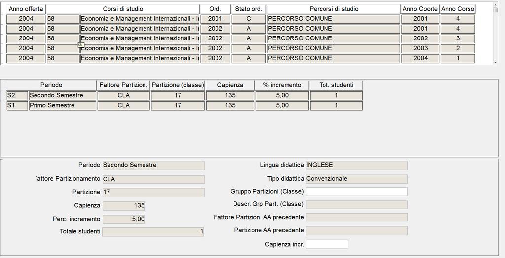 Partizioni sulle classi - 2 Configurazione Definizione delle classi degli insegnamenti obbligatori Vanno definite, a livello di struttura didattica (dettaglio sul percorso/coorte) le classi degli