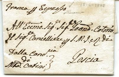 22 febbraio 1775 da Font a Ronco Per Espresso Non avendo avuto riscontro d altra mia inviata a V.