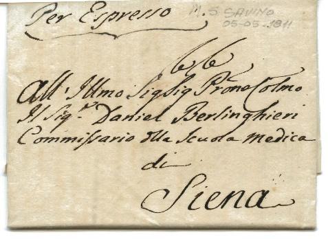 5 maggio 1811 - Per espresso (lettera privata) Da Monte S.