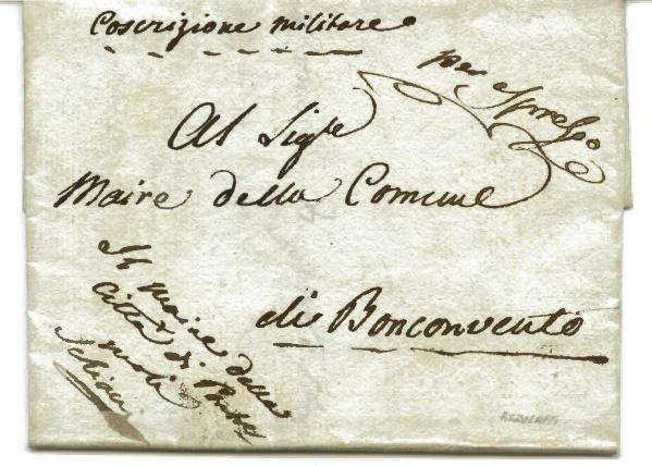 16 maggio 1811 - Per espresso - Coscrizione militare Dal Maire della città di Pontremoli al Maire